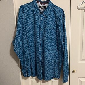 Cody James Men's western  Blue Patterned Shirt